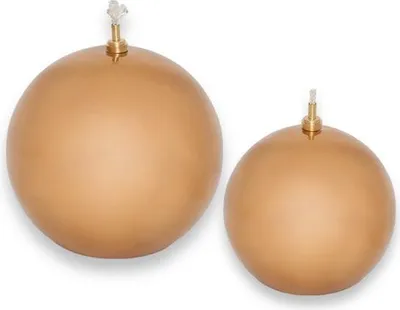 Produktbild von WinQ!- Öllampe in Kugelform 10cm und 12cm Set 2 Stück - Glas mit Kupferfarbe - inklusive Docht - leicht nachfüllbar - schöne warme Stimmungsbeleuchtung