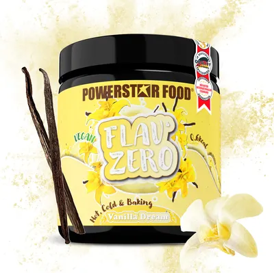 Produktbild von Powerstar FLAV’ ZERO 250 g | Geschmackspulver kalorienarm & vegan | Aromapulver für Speisen, Shakes & zum Backen | Vanilla Dream