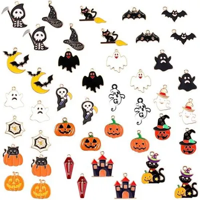 Zdjęcie produktu dla Dailygoods - Zestaw 44 wieszaków i zawieszek na Halloween w różnych wzorach