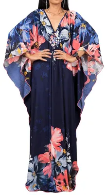 Produktbild von Solidchoice – Strandkleid im Kaftan-Stil mit ethnischem Print für Damen, in großen Größen