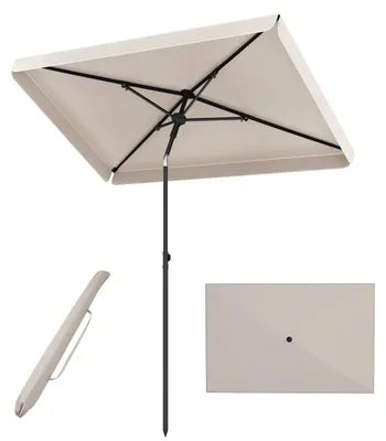 Immagine prodotto di Ombrellone da balcone COSTWAY 210x130 cm, ombrellone rettangolare per balcone, inclinabile di 30° su entrambi i lati, ombrellone da giardino con borsa per il trasporto, ombrellone da terrazza per la protezione dal sole