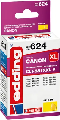 Image de edding 18-624 edding EDD-624 gelb Druckerpatrone kompatibel zu Canon CLI-581XXL Y