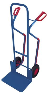 Produktbild von VARIOfit Stahlrohrkarre mit Treppenkufen Luftbereifung Schaufel 480 x 300 mm