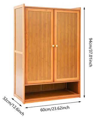 Obrázok produktu pre Skriňa na topánky – stojan na topánky – 60 x 32 x 94 cm – 2 dvere – 7 priehradiek – úložný priestor do predsiene – čokoládovo hnedá