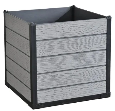 Obrázok produktu pre Kvetináč - štvorcový - sivý - 73 x 73 x 70,5 cm - odolný voči poveternostným vplyvom - moderný dizajn