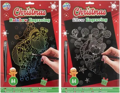 Obrázok produktu pre Škrabací Obrázok A4, 2 Ks (Dúhový/Strieborný)