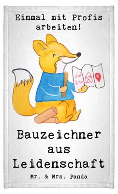 Produktbild von Mr. & Mrs. Panda handtuch baumwolle Bauzeichner Leidenschaft - Weiß - Geschenk, Gästetuch, Baumwollhandtuch, Frotteetuch, Klein, badezimmer