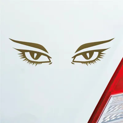 Produktbild von Auto Aufkleber Augen Frau Sexy Eyes Tuning 15x4 cm Gold Sticker Heckscheibenaufkleber