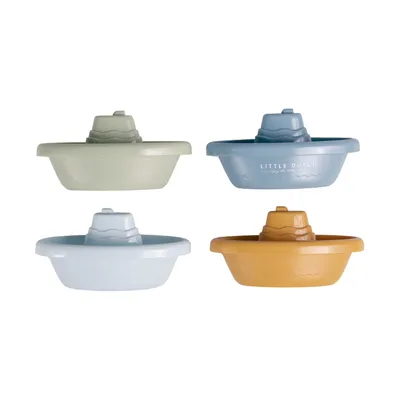 Produktbild von Rubo Toys Little Dutch Stapelbare Badebötchen Blau, Badeboot, Junge/Mädchen, 0,33 Jahr(e), Kunststoff, Blau