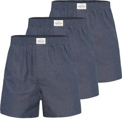 Produktbild von Lakeford & Sons American Boxershorts Herren 3-Pack in klassischen Designs dunkelblau - Größe L