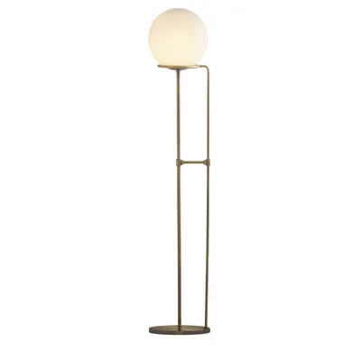 Immagine prodotto di attraente lampada da terra Sphere ottone antico vetro opale bianco rotondo 145cm altezza