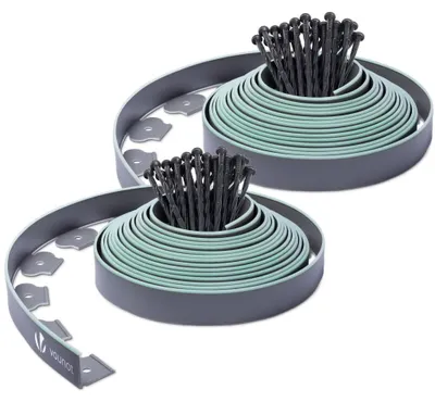 Image de Barrière flexible pour séparer les pelouses, longueur 20 mètres, avec 60 ancres pour le sol