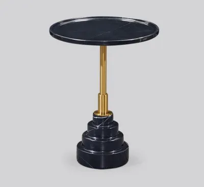 Image de Moderne Noir Table basse de luxe Marbre Table d'appoint Tables de salon Rondes