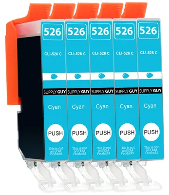 Produktbild von Set von 5 Tintenpatronen kompatibel mit Canon CLI-526 Cyan