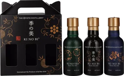 Produktbild von KI NO BI³ Kyoto Dry Gin Set 48,4% Vol. 3x0,2l in Geschenkbox