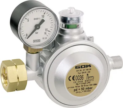 Produktbild von GOK Gasregler für Gewerbe mit ÜDS EN61-DS 1,5kg/h 50mBar