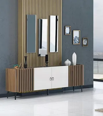 Obrázek produktu pro Komoda příborník highboard komoda bufet dřevo 204cm příborník skříňka