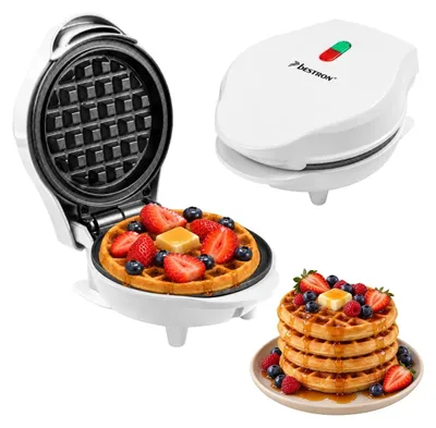 Productafbeelding van Mini wafelijzer - Wit - 550 W - Ø 10 cm