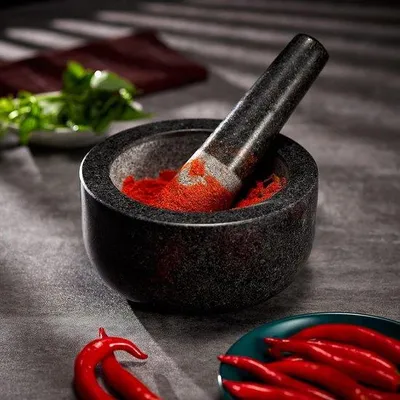 Image de Mortier de cuisine avec poignée et pilon