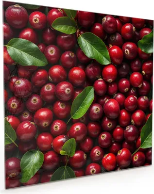 Produktbild von Küchenrückwand Spritzschutz Glas mit Motiv Frische Preiselbeeren 40 x 40 cm