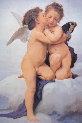 Obrázek produktu pro William-Adolphe Bouguereau Art Print Obraz - První polibek, 1882 (120 x 80 cm)