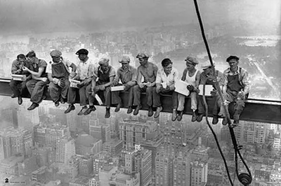 Image de New York - Eating Above Manhattan - Poster Affiche Impression - Taille 91,5x61 cm