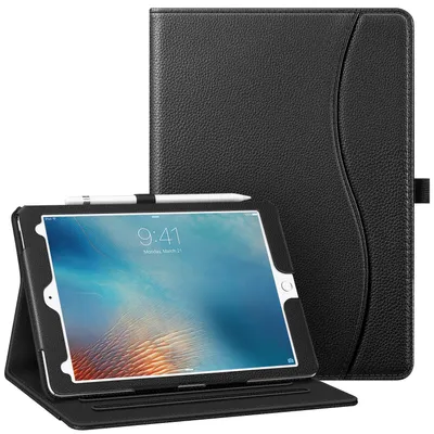 Produktbild von Fintie Hülle für iPad Pro 9,7 Zoll 2016 - [Eckenschutz] Multi-Winkel Betrachtung Folio Stand Schutzhülle Cover mit Dokumentschlitze, Auto Sleep/Wake, Schwarz