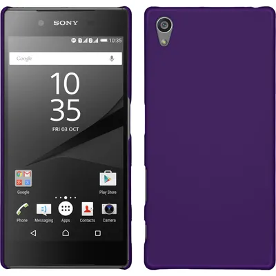 Produktbild von PhoneNatic Case kompatibel mit Sony Xperia Z5 - Hülle lila gummiert Hard-case + 2 Schutzfolien