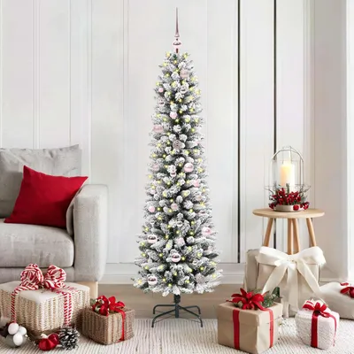Immagine prodotto di vidaXL Albero di Natale artificiale con 150 LED con supporto bianco 150 cm