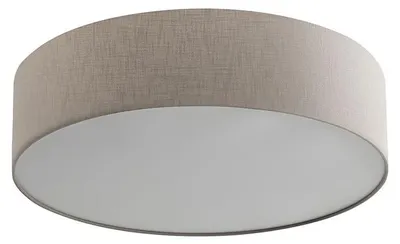 Imagen del producto de Lámpara de techo VIVIEN de 58 cm con pantalla cilíndrica de tela color marfil y casquillo E27, ideal para iluminación de techo. – Rossini Group