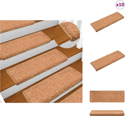 Produktbild von vidaXL Stufenmatten 10 Stk. 65x21x4 cm Braun -  Stufenteppiche