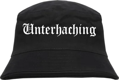 Produktbild von Unterhaching Fischerhut - Altdeutsch - bedruckt - Bucket Hat Anglerhut Hut Schwarz L/XL
