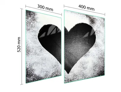 Image de Plaque De Protection Des Vitres Pour Cœur 70X52 Cœur