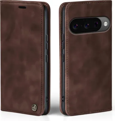 Produktbild von Handy Hülle für Google Pixel 10 Klapphülle Bookcase Flip Cover Handy Tasche Etui Farbe: Dunkelbraun