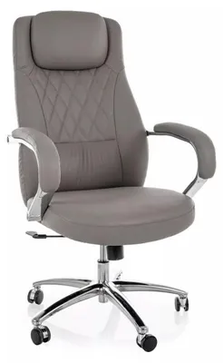 Image de Fauteuil de bureau pivotant en similicuir - Gamme Q-07 - Gris