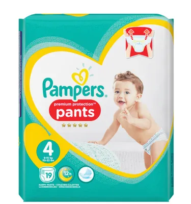 Produktbild von Pampers Windeln Premium Protection Pants Größe 4 Maxi Babys von 9-15 kg 19 Stück