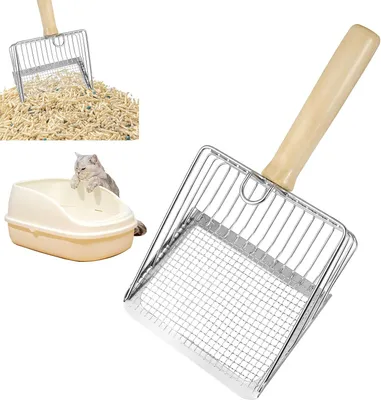 Produktbild von Tiefe Metallschaufel, 7 mm Löcher, ideal für klumpendes Katzenstreu