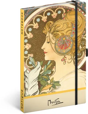Obrázek produktu pro Notes Alfons Mucha - Pero, tečkovaný, 13 × 21 cm