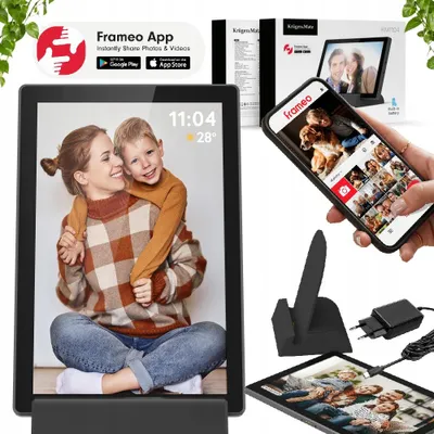 Produktbild von Krüger&Matz digitaler Fotorahmen FRAMEO WiFi 10.1" wiederaufladbar