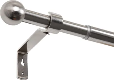 Produktbild von Mardom Home | Gardinenstange - Kugel - Silber - Ausziehbar 160-290 cm - Vorhangstange Ø 19/16 mm - 1-läufig - Komplettstilgarnitur - für Gardinen