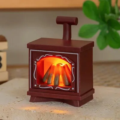 Produktbild von Miniatur-Kamin mit LED-Licht, dekoratives Weihnachts-Nachtlicht für Tisch und Wohnraum