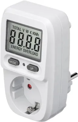 Productafbeelding van Stroommeter voor stopcontact balkonkrachtcentrale met 5 weergavemodi - stroomverbruiksmeter stopcontact met verbruikskostenweergave - stroommeter - meetbereik 0,5 W - 3680 W - 64589