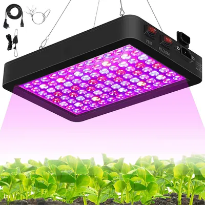 Produktbild von 192LEDs Vollspektrum Pflanzenlamp Rot & Blau Pflanzenlicht Zimmerpflanzen Wachstumslampe Grow Lampe für Gewächshaus Hydroponic, Schwarz