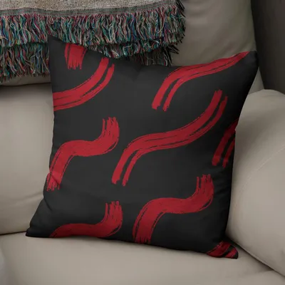 Dekokissenbezug 50x50 cm, Rot-Schwarz, Polycotton, mit Reißverschluss