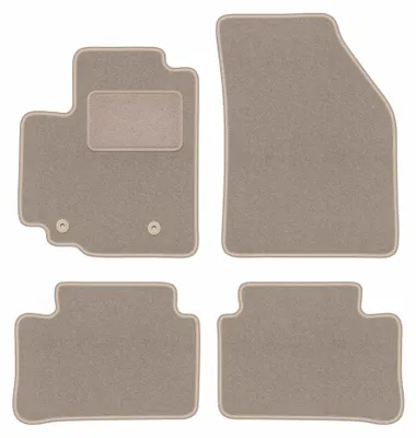 Produktbild von Velours-Fußmatten für Opel Agila B 2008-2014 (Schrägheck) – 4-tlg, Beige, passgenau – Wielganizator LUX