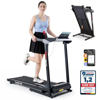 Produktbild von Laufband für Zuhause klappbar – 3-Stufen Steigung, leiser 2,5PS Motor, große Lauffläche, App-Steuerung & Bluetooth, platzsparend, FunLife F60