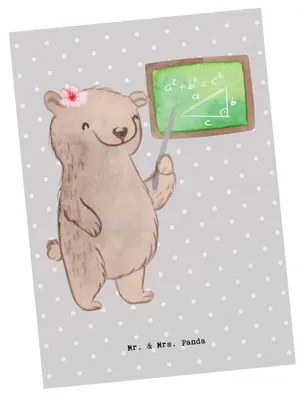 Produktbild von Mr. & Mrs. Panda Postkarte Nachhilfelehrerin Mathe Herz - Grau Pastell - Geschenk, Ansichtskarten, Nachhilfe, Nachhilfeunterrricht, Mathematik, Grußkarte, Ansichtskarte