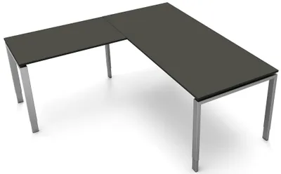 Produktbild von Kerkmann Schreibtisch 4149  Form 5 180x80x68-82 cm Vierfuß-Gestell höhenverstellbar mit Anbautisch Anthrazit