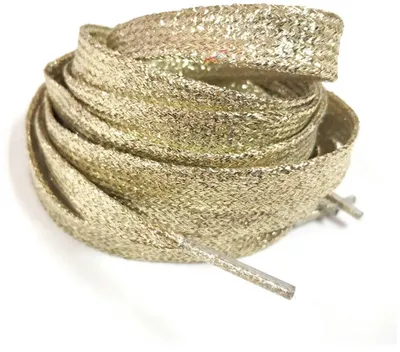 Produktbild von CHPN - Hellgoldene Glitzerschnürsenkel 110CM - Gold - Hellgold - Schnürsenkel - Sneaker - Flache Spitze - Flach - 110 CM