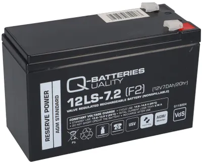 Obrázek produktu pro Q-Batteries 12LS-7.2 F2 12V 7,2Ah olověná baterie / AGM VRLA s VdS